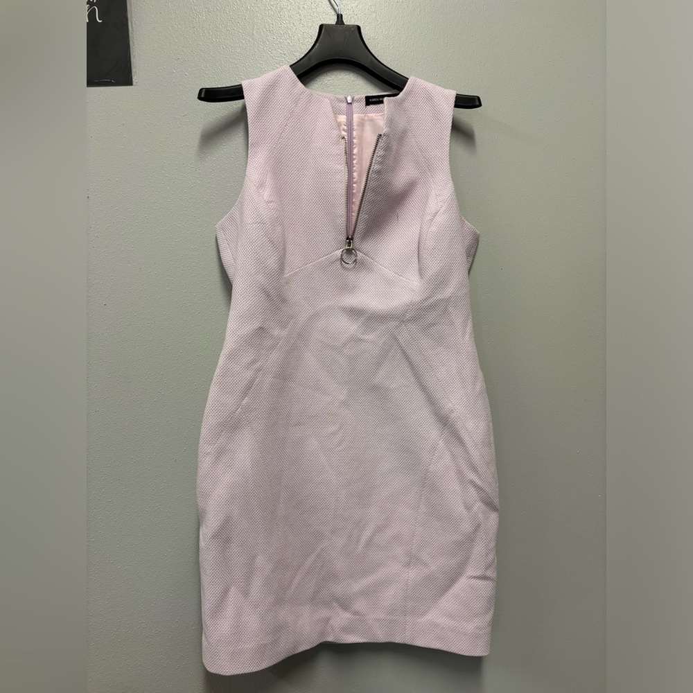 KAREN MILLEN Lavender Zipper Textured Dress Size 6 Sleeveless - Picture 3 of 5